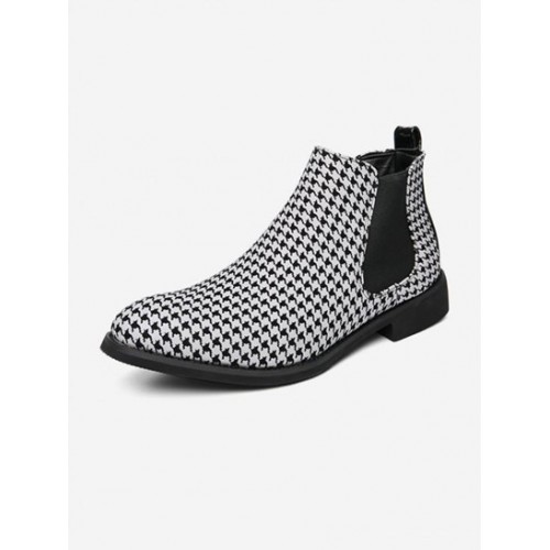 Houndstooth Chelsea Boots