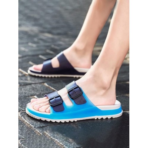 Colorblock Buckle Design Summer Sandals