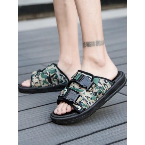 Camouflage Push Buckle Slippers