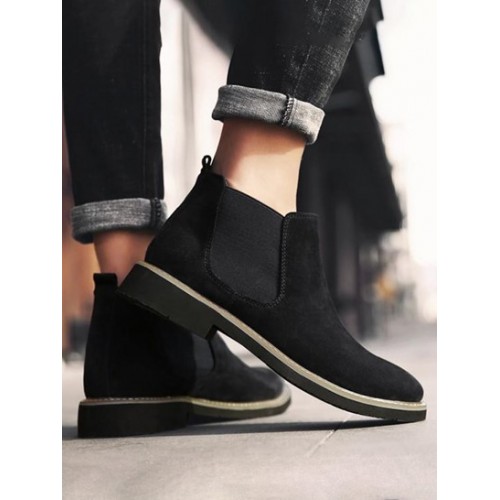 Faux Suede Chelsea Boots