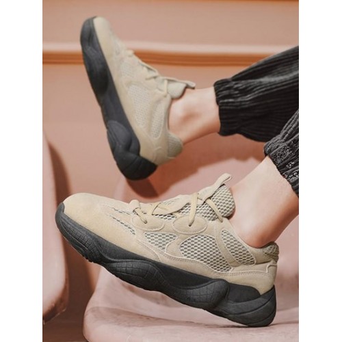 Breathable Lace Up Chunky Mesh Cloth Casual Shoes