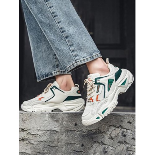 Letter Mesh Breathable Chunky Sneakers