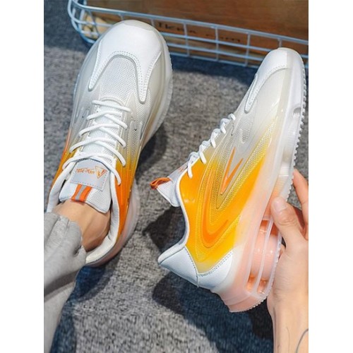 Ombre Mesh Panel Lace Up Front Sneakers