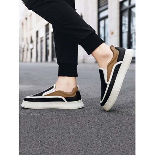 Colorblock PU Slip On Shoes