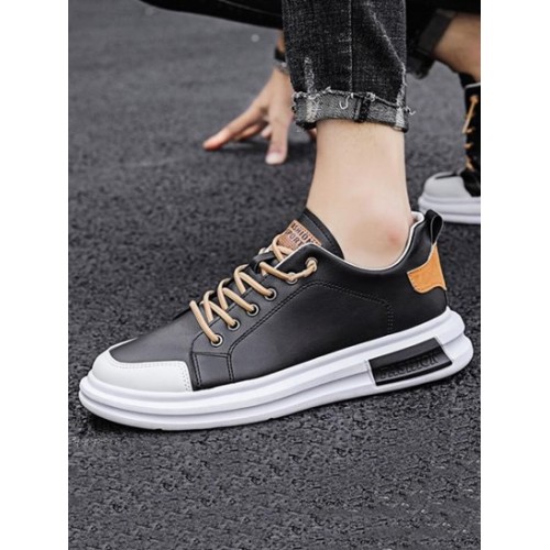 Colorblock Lace Up Casual Sneakers