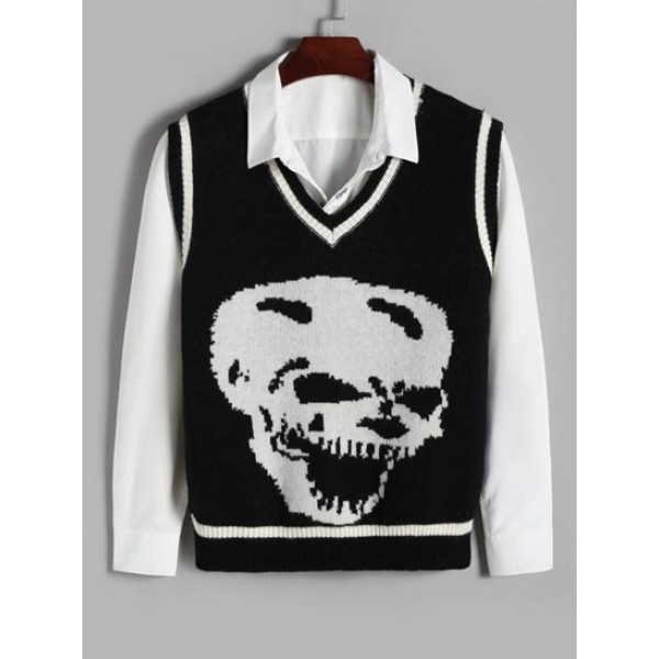 Halloween Skull Cricket Sweater Vest