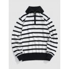 Half Zip Stripes Colorblock Sw...