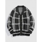 Plaid Striped Pattern Button F...
