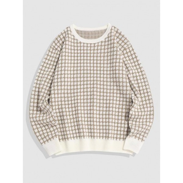 Houndstooth Graphic Sweater