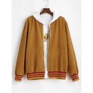 Corduroy Stripes Print Zip Bom...