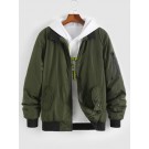 Contrasting Hem Padded Zip Bom...