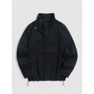 Drawstring Hem Slant Pockets J...