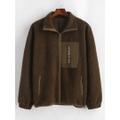 Letter Print Zip Up Pockets Fl...