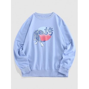 Streetwear Tiger Graphic Print Sweatshir...
