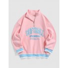 Letter Embroidery Quarter Zip ...
