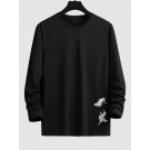 Long Sleeve Crane Embroidered ...