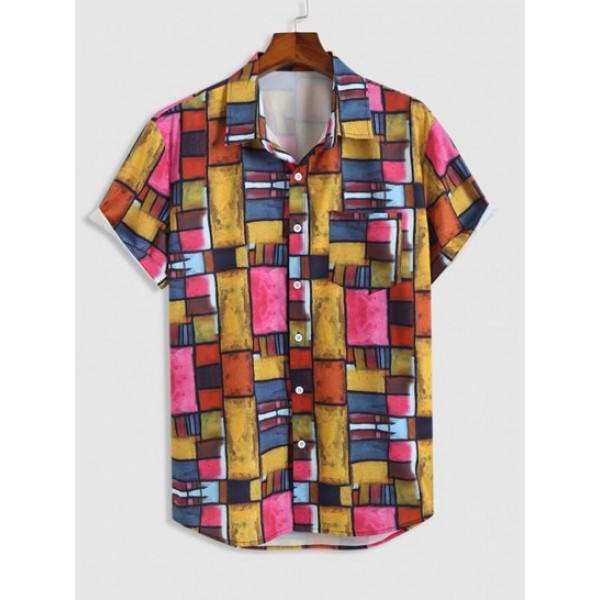 Rectangular Graphic Print Short Sleeve P...