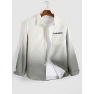 Ombre Letter Embroidery Long S...