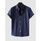 Topstitching Button Short Slee...