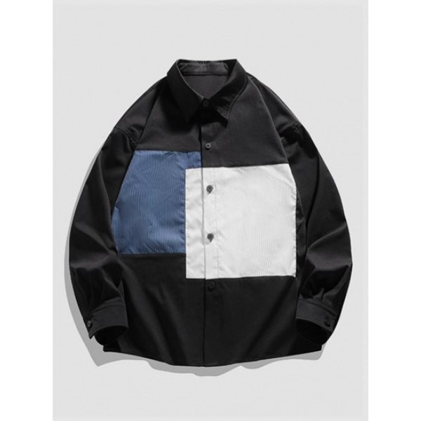Colorblock Striped Pattern Long Sleeve S...