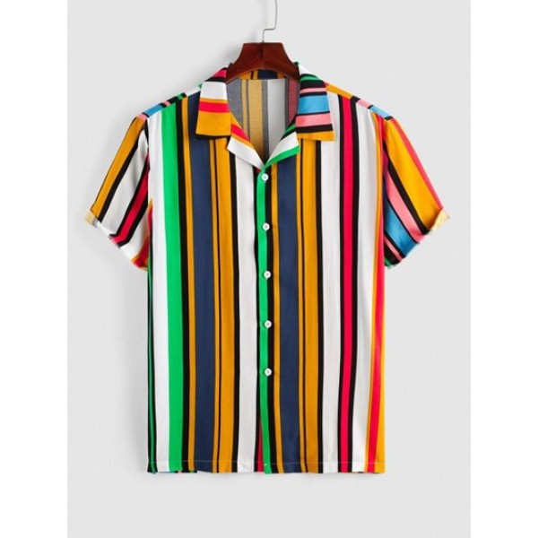 Colorful Rainbow Pattern Jacquard Stripe...