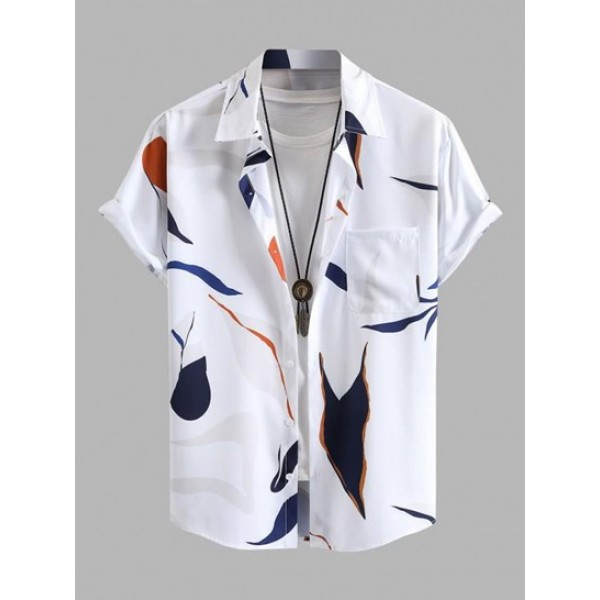 Irregular Geometric Pattern Short Sleeve...