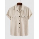 Front Pockets Design Solid Col...