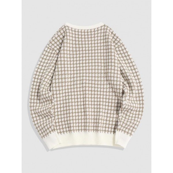 Houndstooth Graphic Sweater