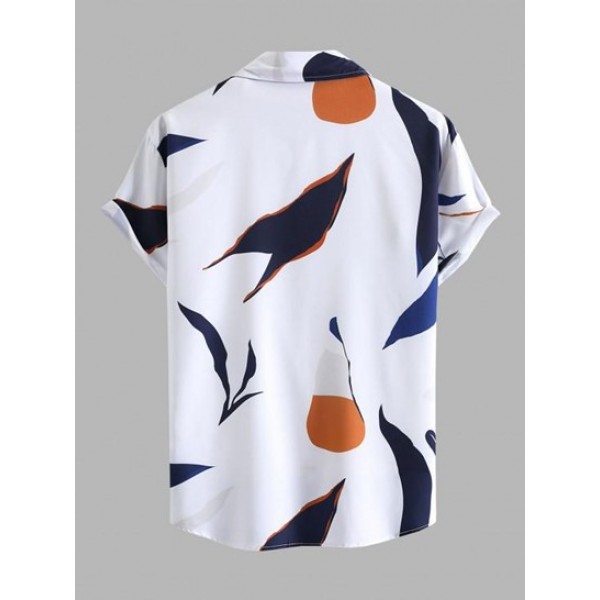 Irregular Geometric Pattern Short Sleeves Shirt