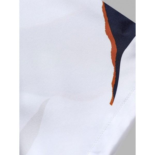 Irregular Geometric Pattern Short Sleeves Shirt