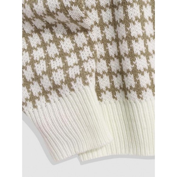 Houndstooth Graphic Sweater