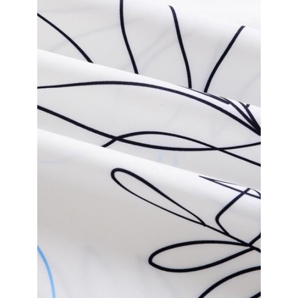 Elephant Tropical Leaves Print Pocket Shirt